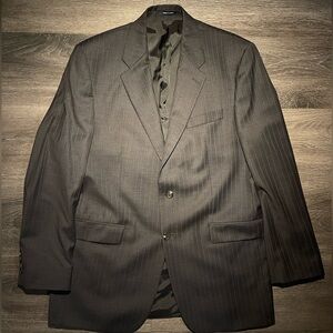 Ralph Lauren Chaps Suit Mens 42L Black Jacket Coat Blazer Pants Trousers 38X32